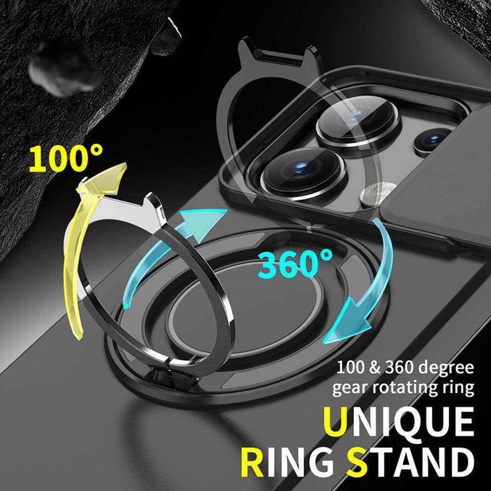 Rotating Folding Stand Matte Case For Xiaomi 14T Magnetic Armor Phone Case For Xiaomi 14T 14 T Pro Slide Camera Protection Cover