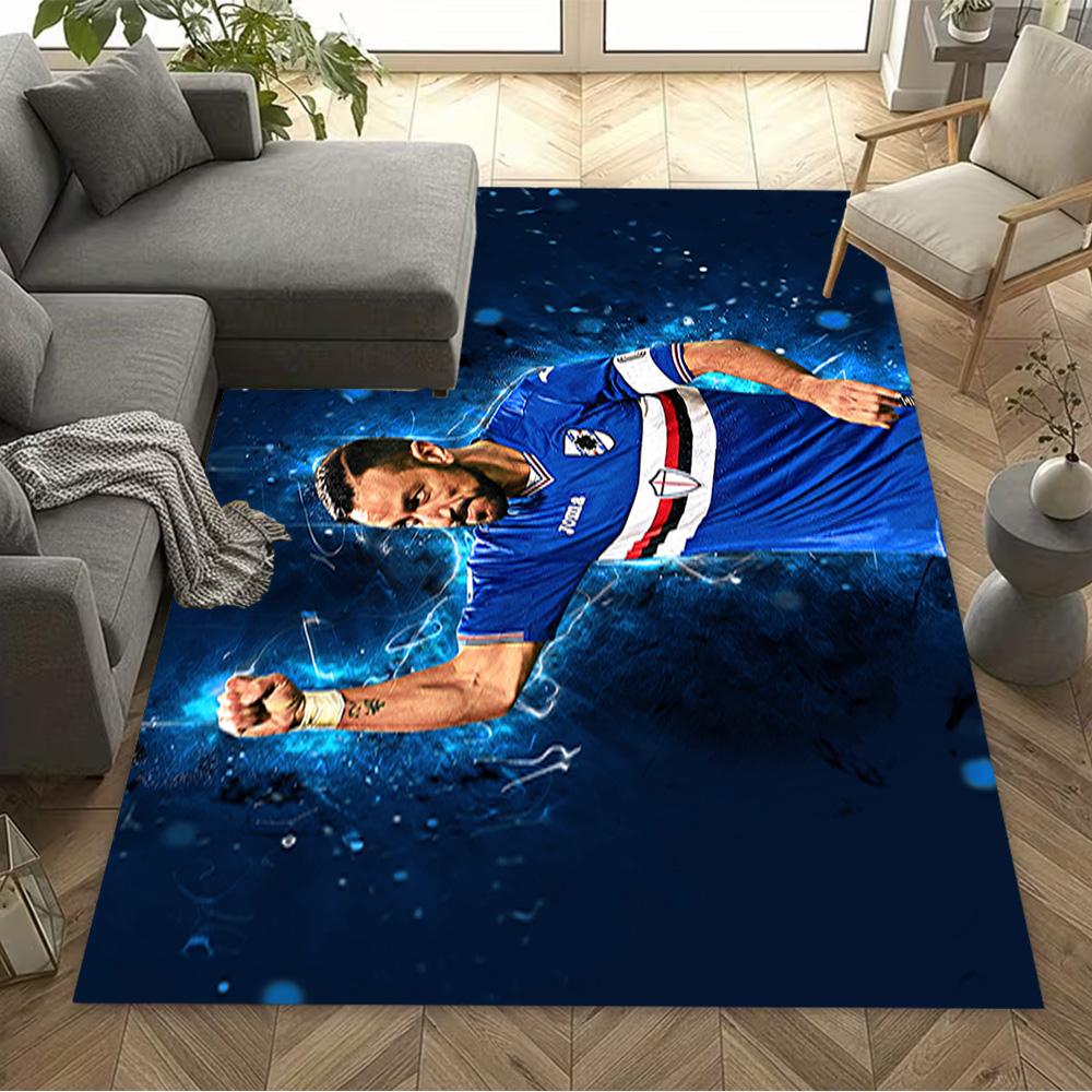 Sampdoria Player Celebration Floor Rug Office Rug Suitable for Bedrooms Playrooms Balcony Kitchen Anti-slip Rug Decorate Offices Best for Christmas