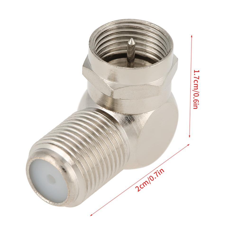 5PCS Practical Right Angle Connector 90 Degree F Type Adapter Coaxial Connector  Modem Connection