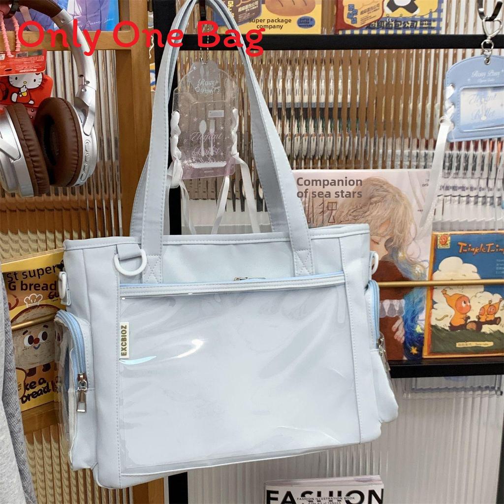 Youth Campus Nylon Crossbody Bag With Transparent Layer For Daily Casual Use