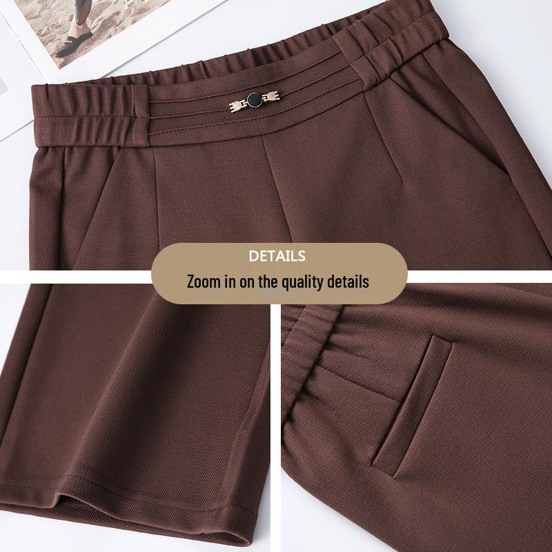 Pantalon de costume large taille haute pour femme - Grande taille, Coupe ample, Idéal pour le printemps et l'automne