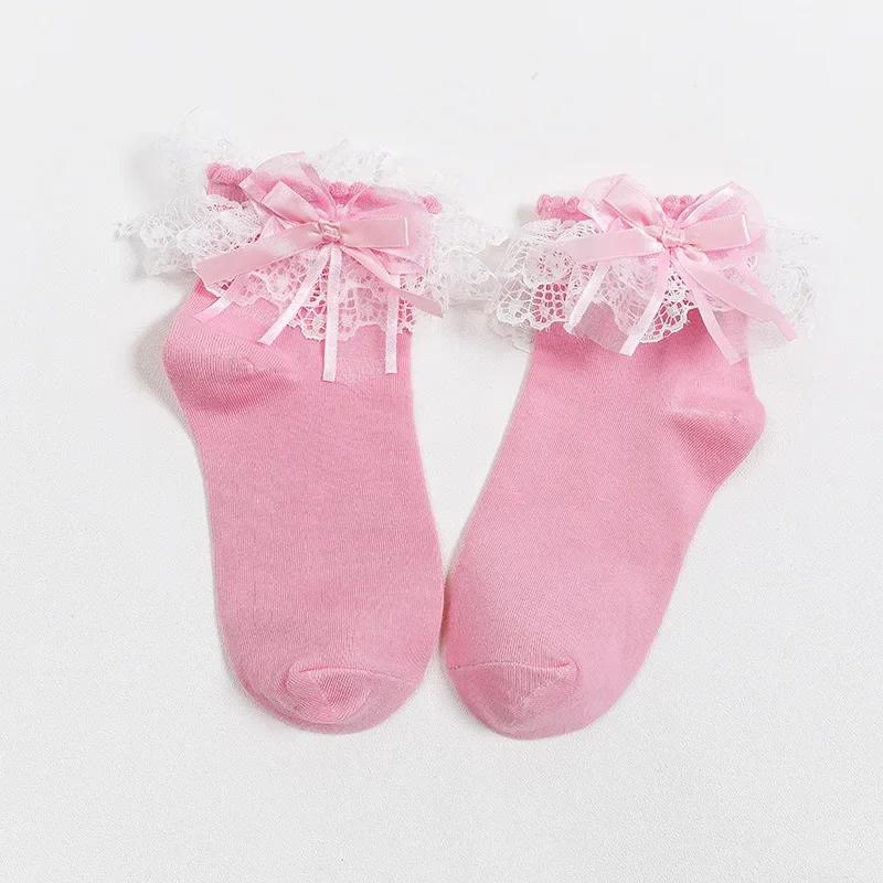 Lolita Damen Harajuku Retro Spitze Kurze Knöchelsocken JK Rüschen Baumwolle Prinzessin Mädchen Weich Hochzeit Tanz Weiß Schwarz Pink