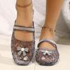 Fashion Low Heel Hollow Crystal Shoes for Women Pvc Slides Women's Beach Slippers Summer Footwear Large Size37 41 Zapatos De Mujer