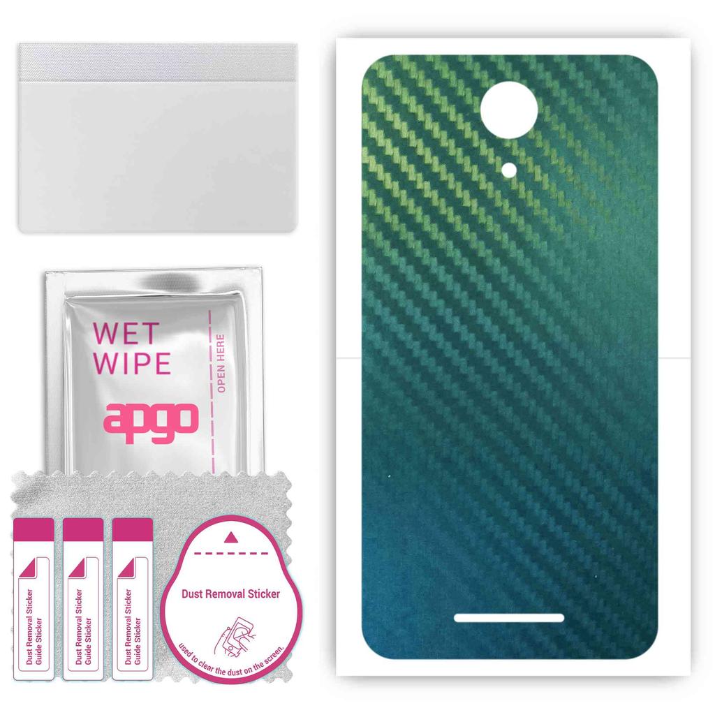 apgo Protective Skin Sticker for the back compatible with TP-Link Neffos C7A, Wrap Film, Foil, Vinyl - Pattern Carbon Chameleon CAKA1