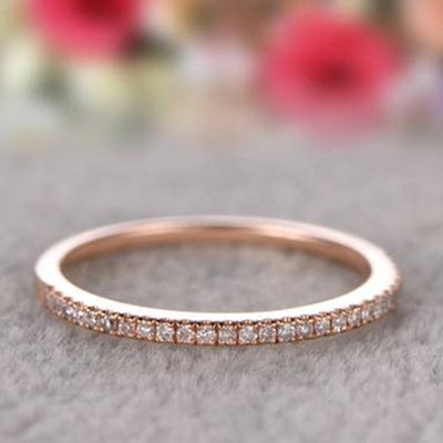 Einreihiger Zirkon-Paarring, rosévergoldet, einfacher Nischen-High-End-Ring, Schmuck, Geschenk