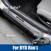 For BYD Han L 2025 2026 ABS Carbon Fiber Welcome Pedal Door Sill Scuff Threshold Guard Plate Anti-scratch Sticker Accessories