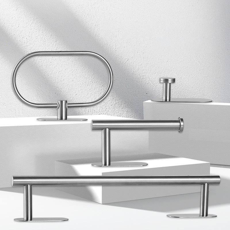 Bathroom Hardware Set No Drilling Bathroom Accessories Sets Toilet Tissue Roll Paper Holder Towel Rack Bar Rail Ring Robe Hook