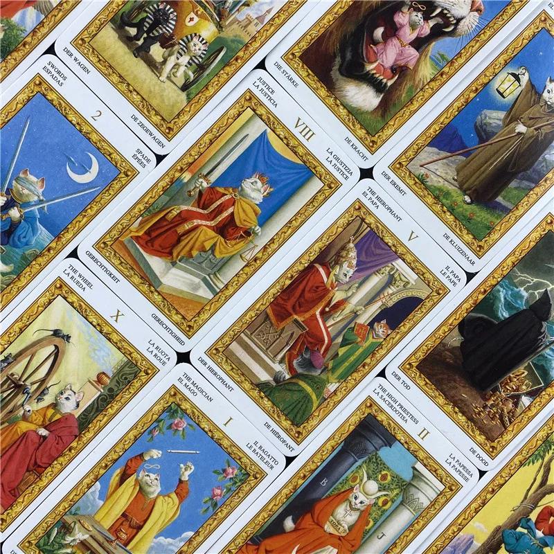 New White Cat Tarot Cards A 78 Oracle Board Games English Cute Cat Tarot Deck Playing Games Party Family Games