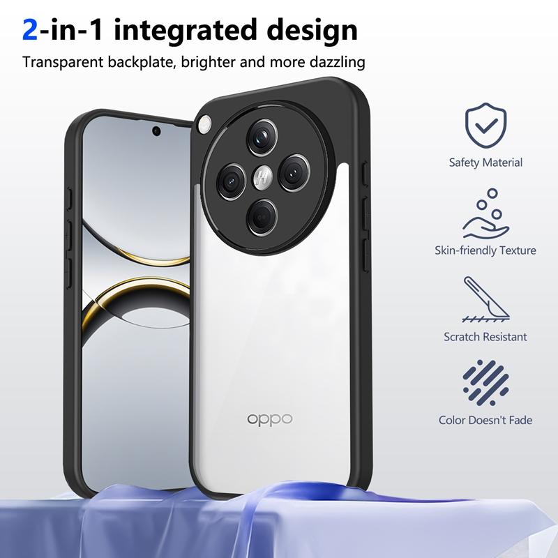 Transparent Silicone Case For Oppo Find X8 Pro FindX8 PC Back TPU Bumper Shockproof Clear Phone Cases Cover