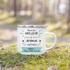Super Maitre French Printed Mugs Creative Coffee Cups Drinks Water Enamel Camping Cup School Handle Drinkware Gifts for Teacher