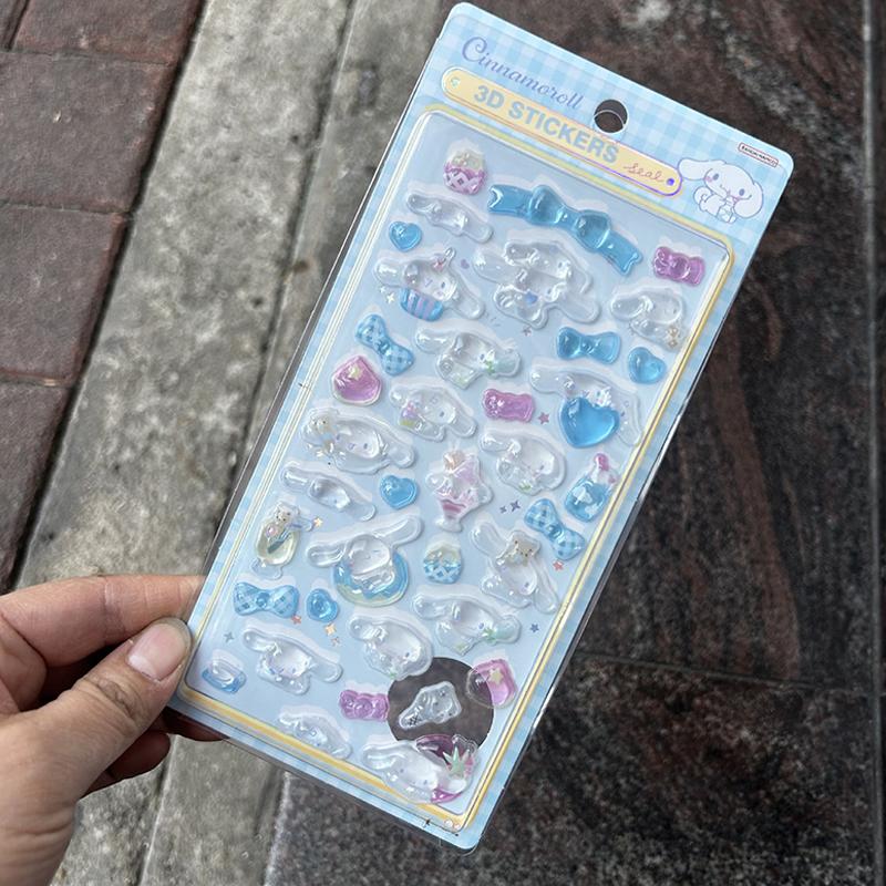 1/8Pcs 3D Sanrio Stickers Sanrio Kuromi Pochacco  My Melody Cinnamoroll Hangyodon Case Bag Decoration Birthday Gifts