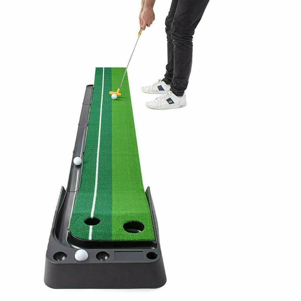Mata do puttowania golfa Trener puttera golfowego Zielony dywan do puttera Zestaw do ćwiczeń Powrót piłki Mini golf Putting Fairway 250 x 30 cm