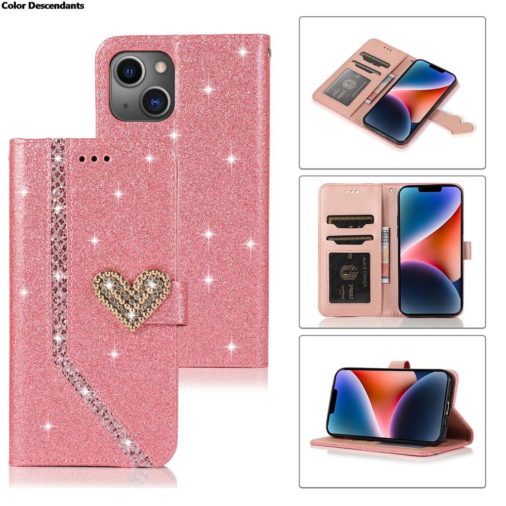 Shiny Case For iPhone 17 Pro Max AIR 16 E 15 14 13 Pro Max 12 MINI 11 Pro X XR XS XS Max 7 8 Plus Wallet Flip Leather Case