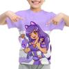 Aphmau 3D Print Kids' T-Shirt Kawaii Anime Style for Boys and Girls Soft and Comfortable Short Sleeve Tops