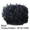 1Meter Natural Rooster Feathers Trim Fringe for Craft Plumas 13-18cm Black Feathers Ribbon DIY Sewing Clothing Party Decorations