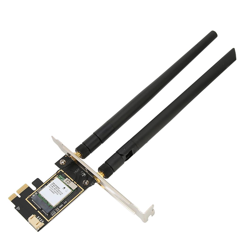 Wireless WiFi 6 PCIE Card with 2 Antenna 1800Mbps 2.4Ghz 5Ghz Support MU MIMO Bluetooth 5.2 Wireless Network Card for