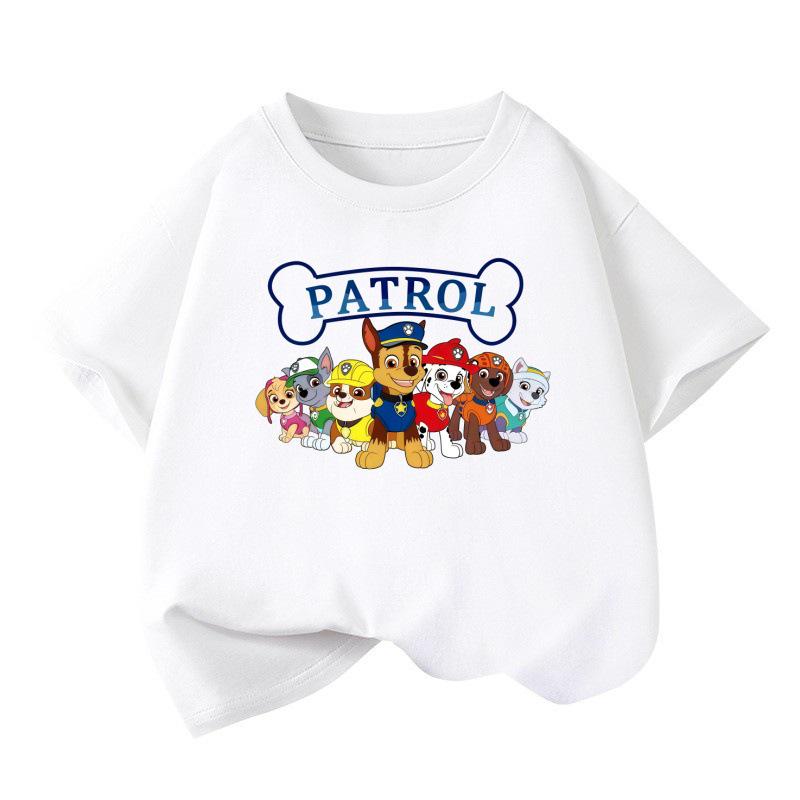 High-Quality Boys' Autumn Cartoon Print Short-Sleeve Round Neck Shirt