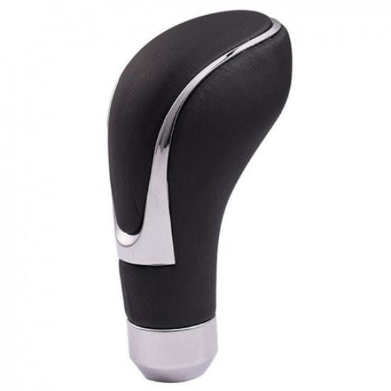 Black Genuine Leather Car Manual Automatic Gear Stick Shift Knob Shifter Lever