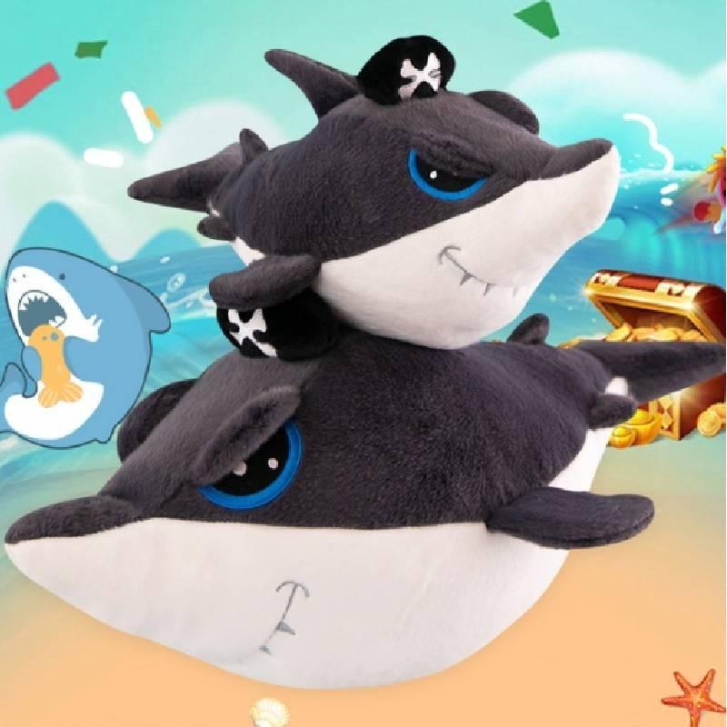 Adorable Pirate Shark Plush Toy Pillow Soft Stuffed Animal For Birthday Gifts