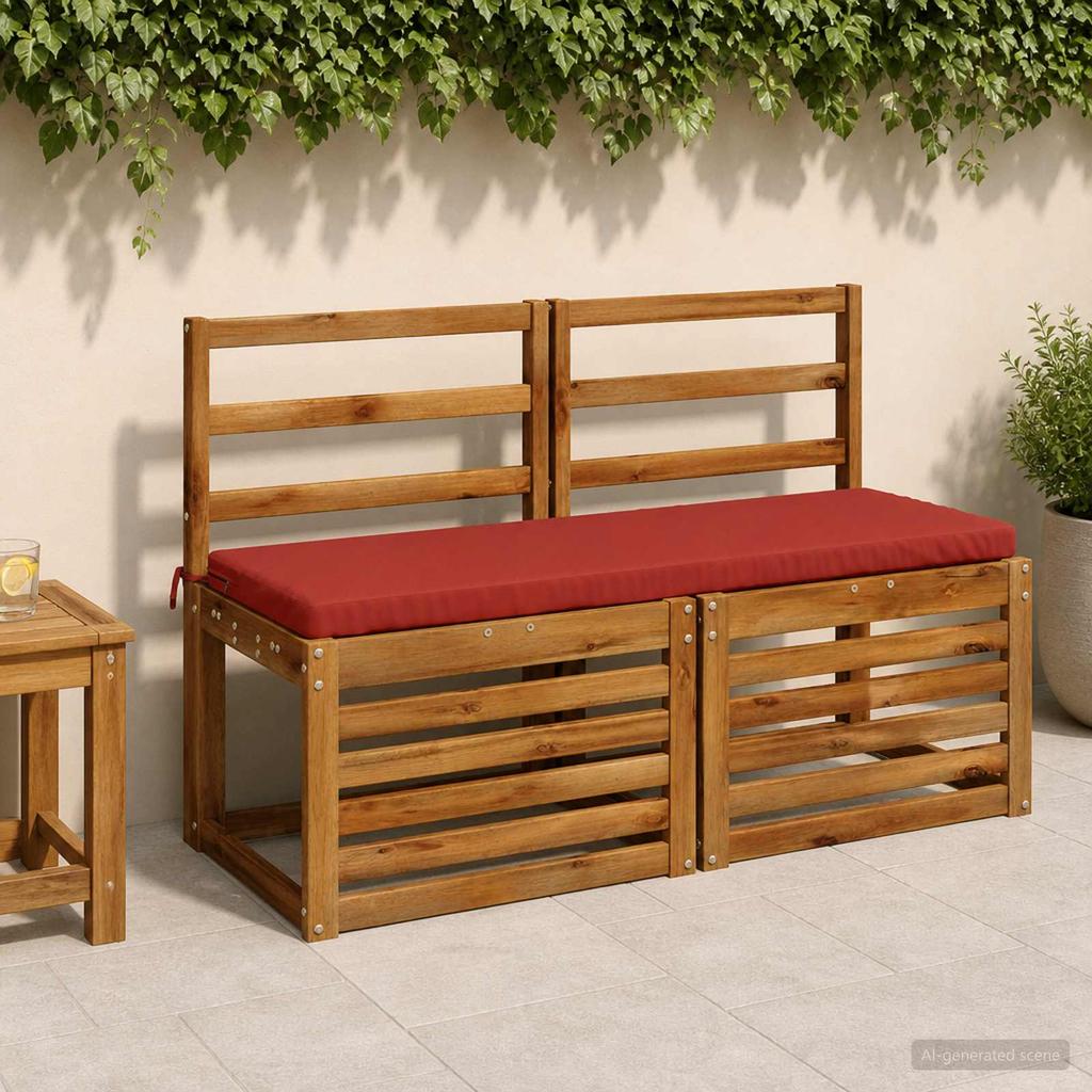 2 piece Bench Cushions SOEST 2 pcs. 100percent Polyester Red