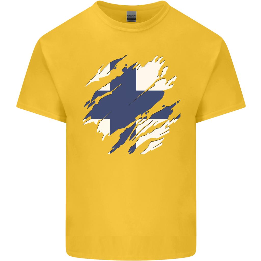Torn Finland Flag Finnish Day Football Unisexs Light Cotton TShirt