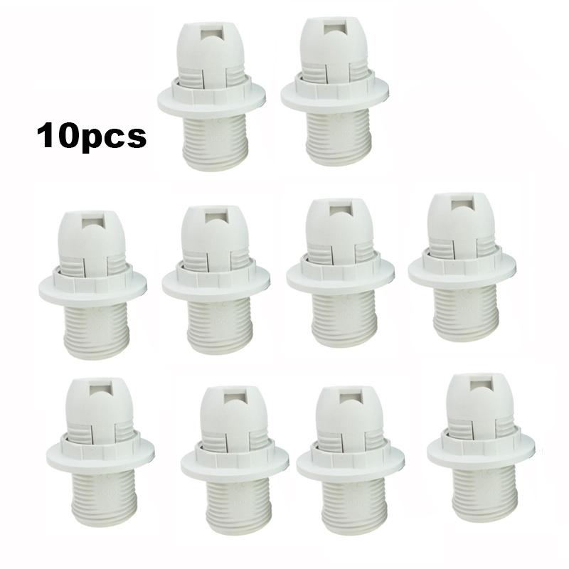 

10 шт. полнозубчатый винт E14 патрон лампы энергосберегающая люстра светодиодная лампа головка патрон фитинг винтажное основание светильника белый