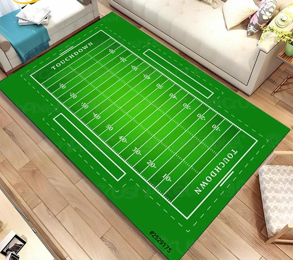 American Football Field Carpet Non-slip Resistant Rug Machine Washable Waterproof Mat Living Room Outdoor Garden Yard Decor Rugs
