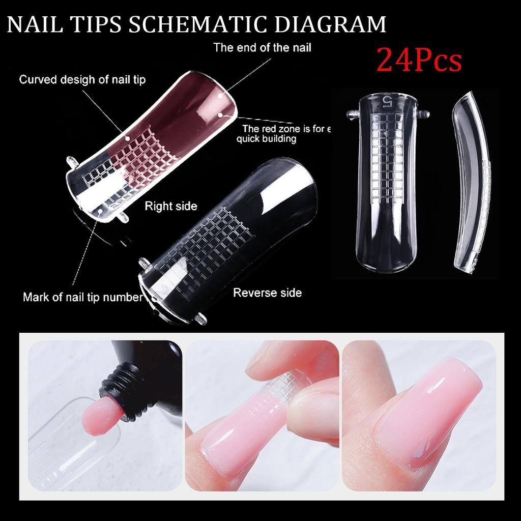 Nail Extension Gel Kit 15ml×6 Pcs Full Set Nail Form & Base Coat Long-Lasting Home Salon Nail Art Tools