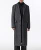 Musinsa Standard Manteco Herringbone Daddy Shoulder Single Long Coat [Dark Gray]