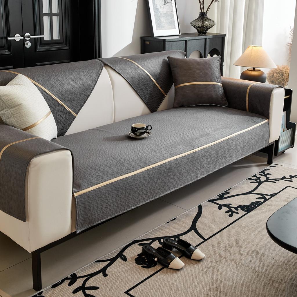 Geprägte Texturen Samt Sofabezug Einfarbig Glitzernd Sofa Überwürfe Wohnzimmer Kissenbezug Rutschfest Dekor Kinder Haustiere Schutz