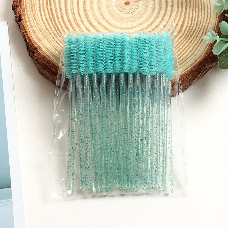 50-Pack Portable Multi-Purpose Eyelash and Eyebrow Crystal Handle Brushes