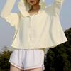 Veste à capuche de protection solaire pour femme, légère, manches longues, t-shirt solaire, fermeture éclair intégrale, veste athlétique avec poches pour la randonnée en extérieur