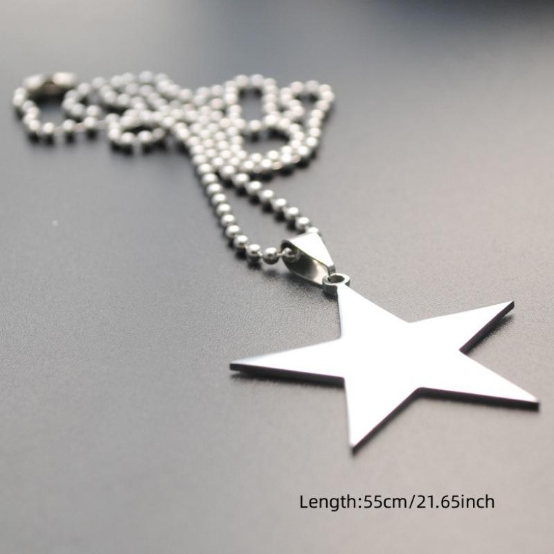 Titanium Stainless Steel Star Pendant Necklace Creative Star Men/Women Gift Party Jewelry