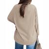 Tricou cu mânecă lungă, cu mânecă lungă, larg și confortabil, cu gât rotund pentru femei, ocazional