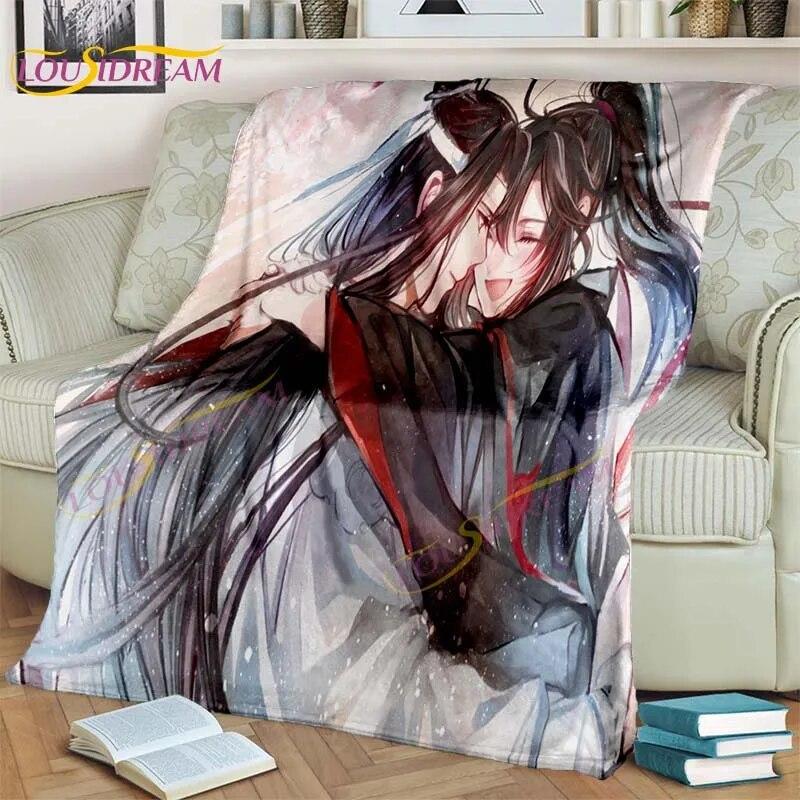 Official Grandmaster of Demonic Blanket Cartoon Blankets Wei Wu Xian Blankets Bed Sofa Soft Blanket Novel Lover Fan Gifts