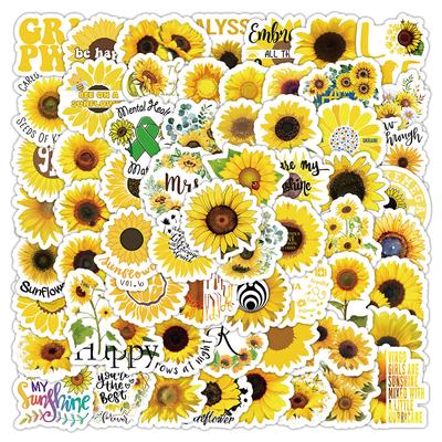 100Pcs/Set Girassol Arte Mini Adesivos DIY Moda Decalques Adesivos