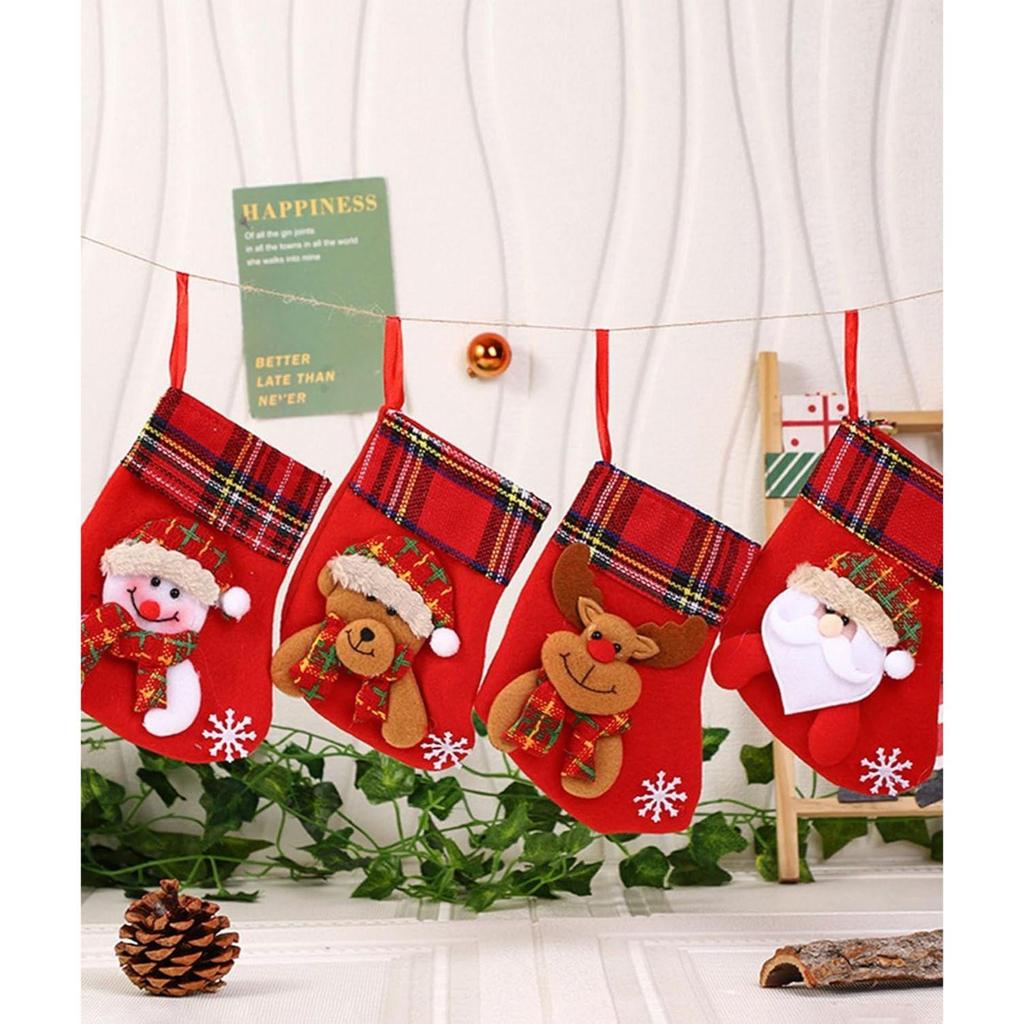 4 Pcs Christmas Tree Decoration Items, Christmas Decor, Christma Decorations Items Ornaments Santa Claus with String Hanging Decor