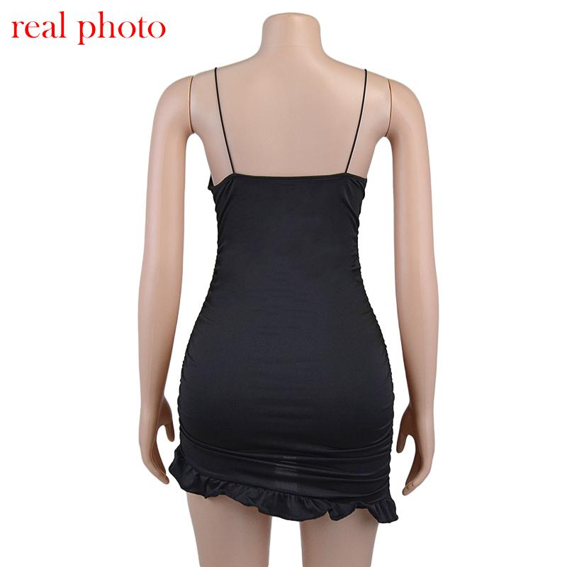 Cryptographic Irregular Ruffle Straps Mini Dress Elegant Fashion Outfits Night Club Party Summer 2026 Bodycon Dresses Vestidos
