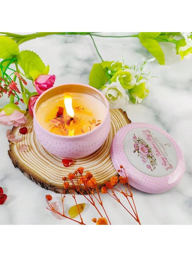 1pc Handmade DIY Jarred Scented Candle, Home Bedroom Air Freshener Ornament, Ethnic Series, Plant Fragrance