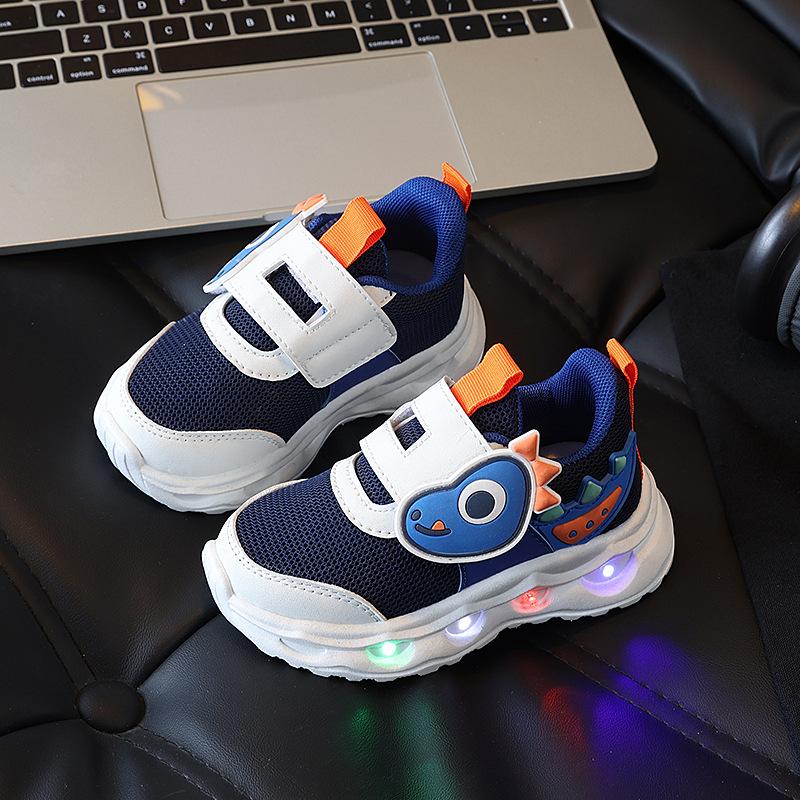 Leuchtende Kindersportschuhe - Atmungsaktives Mesh-Obermaterial für Jungen und Mädchen, Schuhe mit weicher Sohle