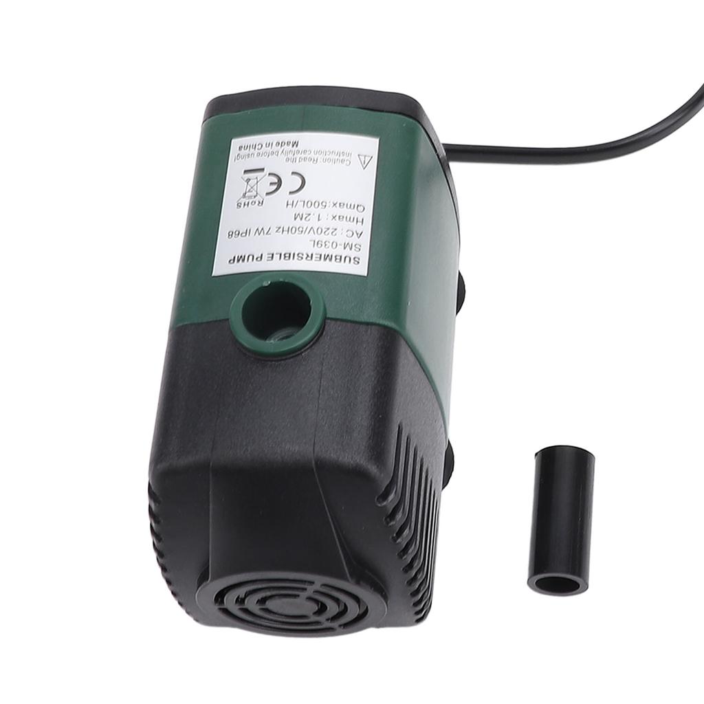 Submersible Fountain Water Pump Small Outdoor IP68 Protecting 7W 500LH for Aquarium Fish Tank Pond