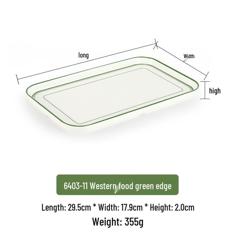 Melamine Rectangular Imitation Porcelain Plate for Hot Pot, BBQ, and Sushi Restaurants