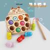 Magnetic Wooden Cat Fishing & Frog Game Toy for Kids