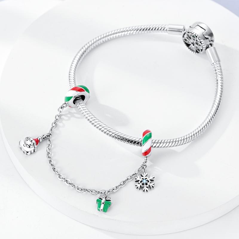 Charm 925 Silver Charms Pendant Santa Claus Christmas Tee Beads Fit Original Bracelet Necklace Charms Jewelry Gift