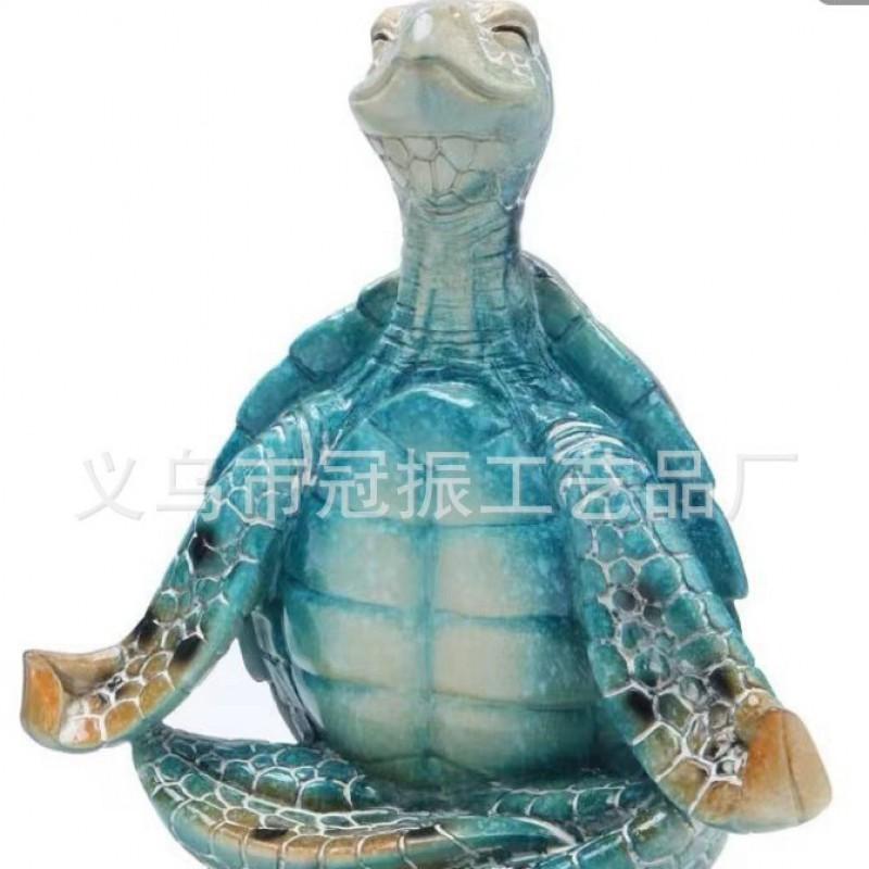 Resin Meditation Turtle Figurine Decor Home Garden Office Zen Stress Relief Ornament