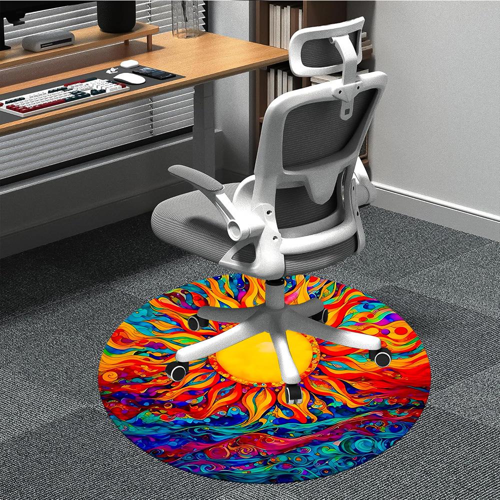 

1pc Sunburst Chair Carpet for Office - Durable, Ideal for Chair Mats, Stylish & Functional Decorative Rug yy260130073 80cm by 80cm