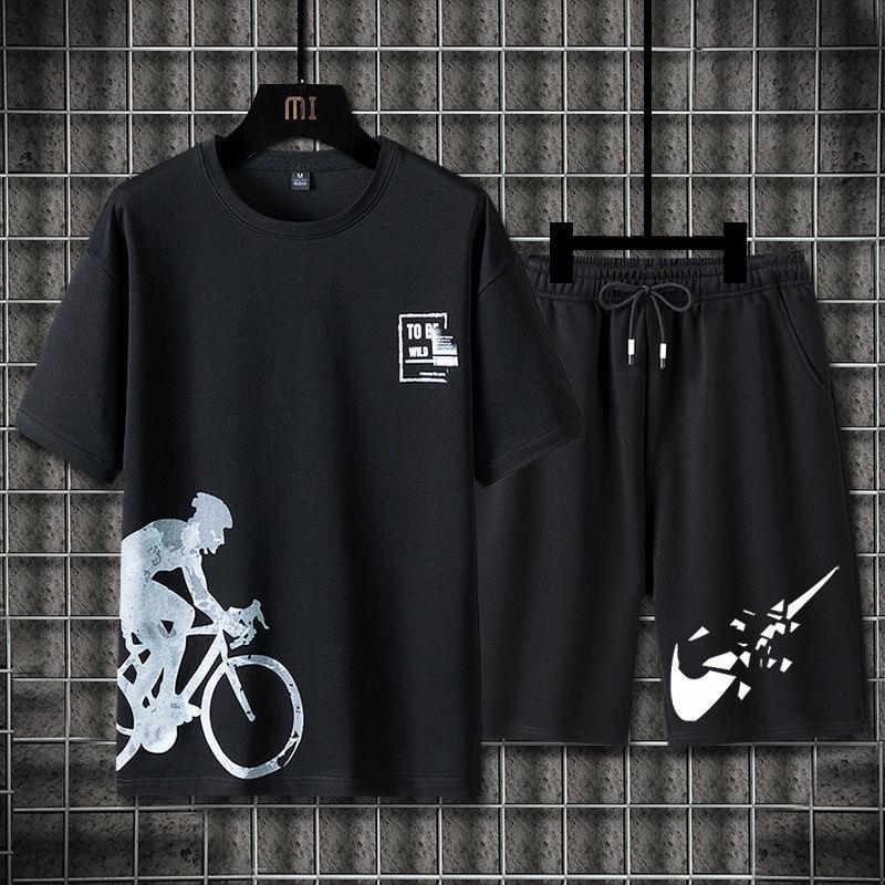Men's Summer Quick-Dry Ice Silk T-Shirt & Shorts Set