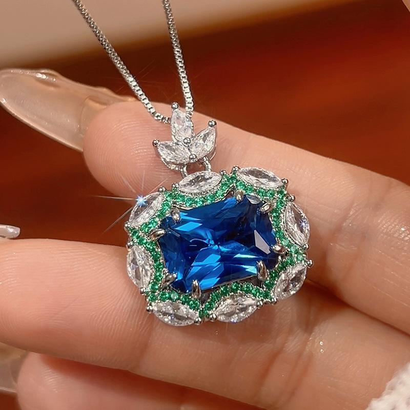 Set Jewelry Earrings Necklace Ring Color Treasure Cloisonne High Sense Women'S Light Luxury