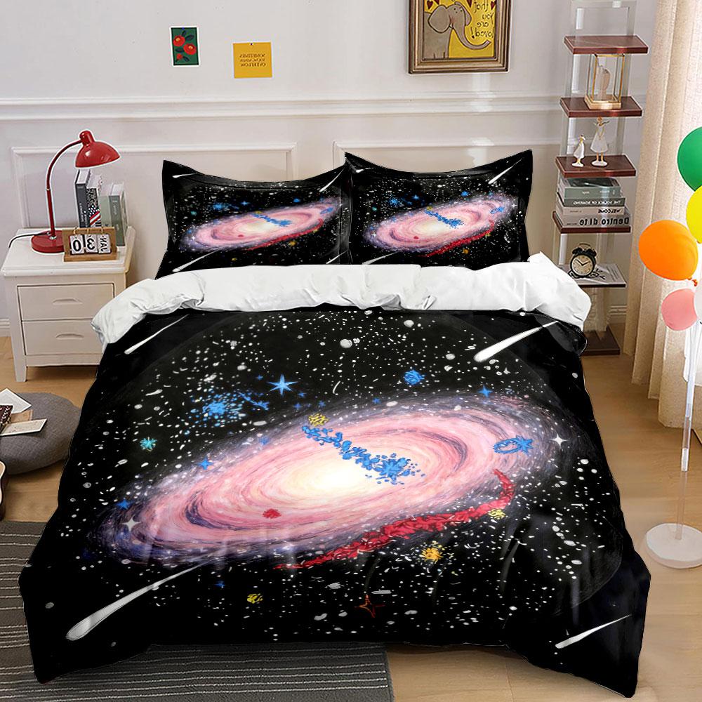 Galaxy-Themed Three-Piece Set Decor Soft Comfortable Duvet Cover Bedding Set Included 1*Duvet Cover & 2*Pillowcases, Gift