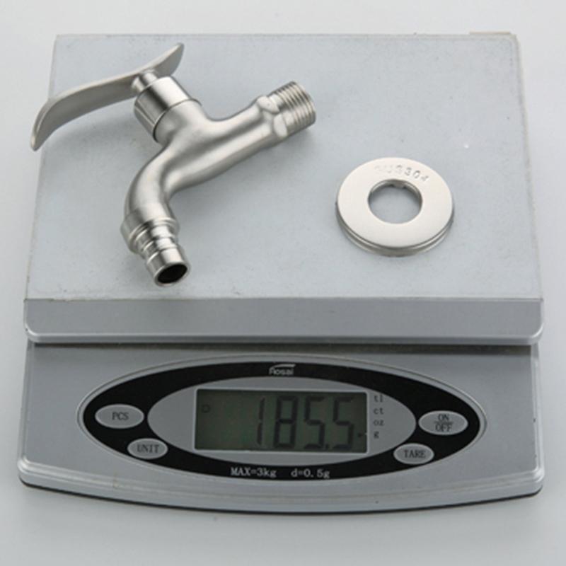 Wall Mount Stainless Steel Bibcock for Laundry Bathroom Garden Balcony Water Tap Faucet Compatible with Washing Machine